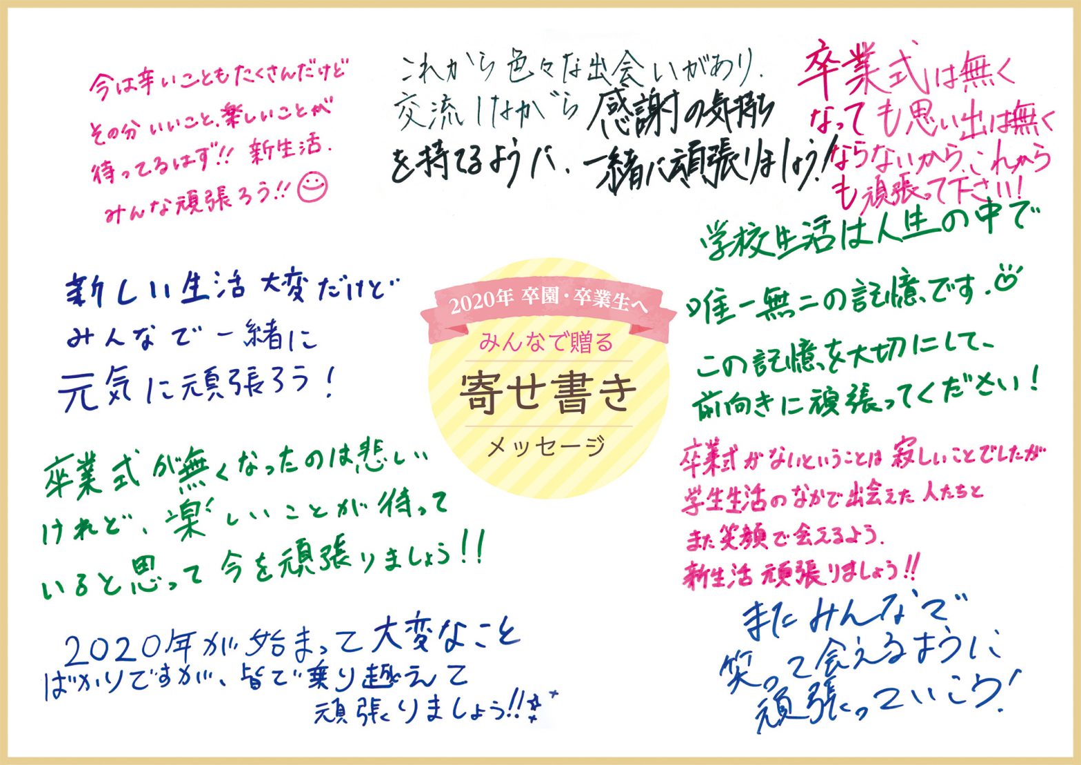 『2020年 卒園・卒業生へ みんなで贈る寄せ書き』キャンペーン ダイコロ株式会社 【卒業アルバム スクールアルバム】